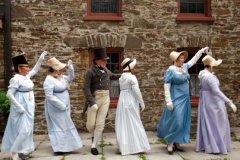 The York Regency Dancers \'balance\' at Montgomery\'s Inn. Photograph taken by Galit Rodan.